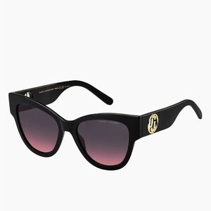 Marc Jacobs Black Cat-Eye Sunglasses with Gradient Rose Lenses